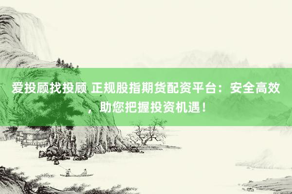 爱投顾找投顾 正规股指期货配资平台：安全高效，助您把握投资机遇！